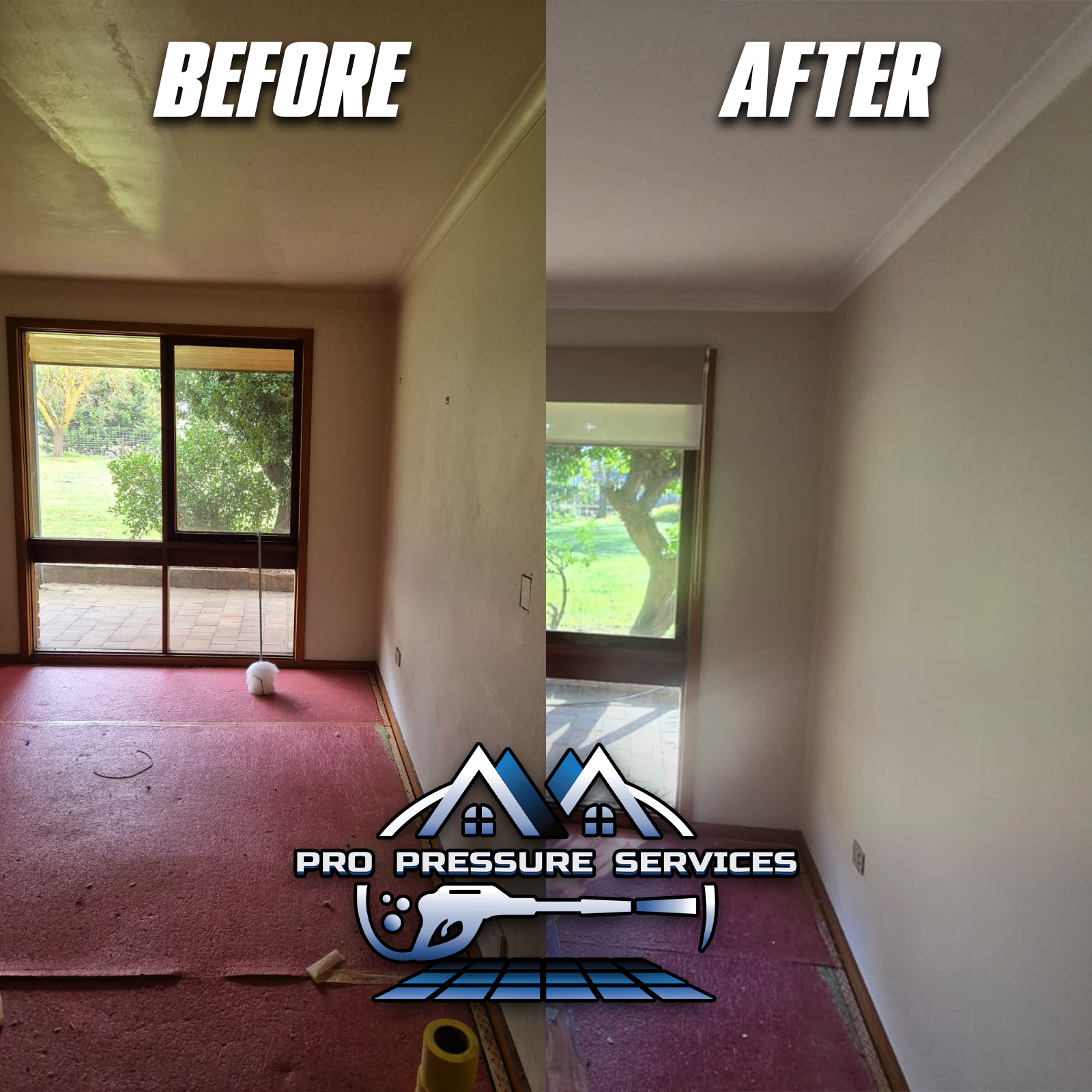 Residential room renovation before and after