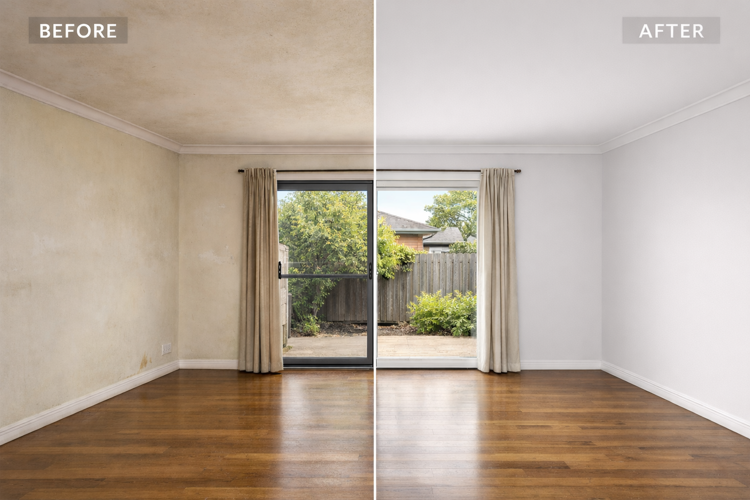Interior painting before and after transformation - Melbourne