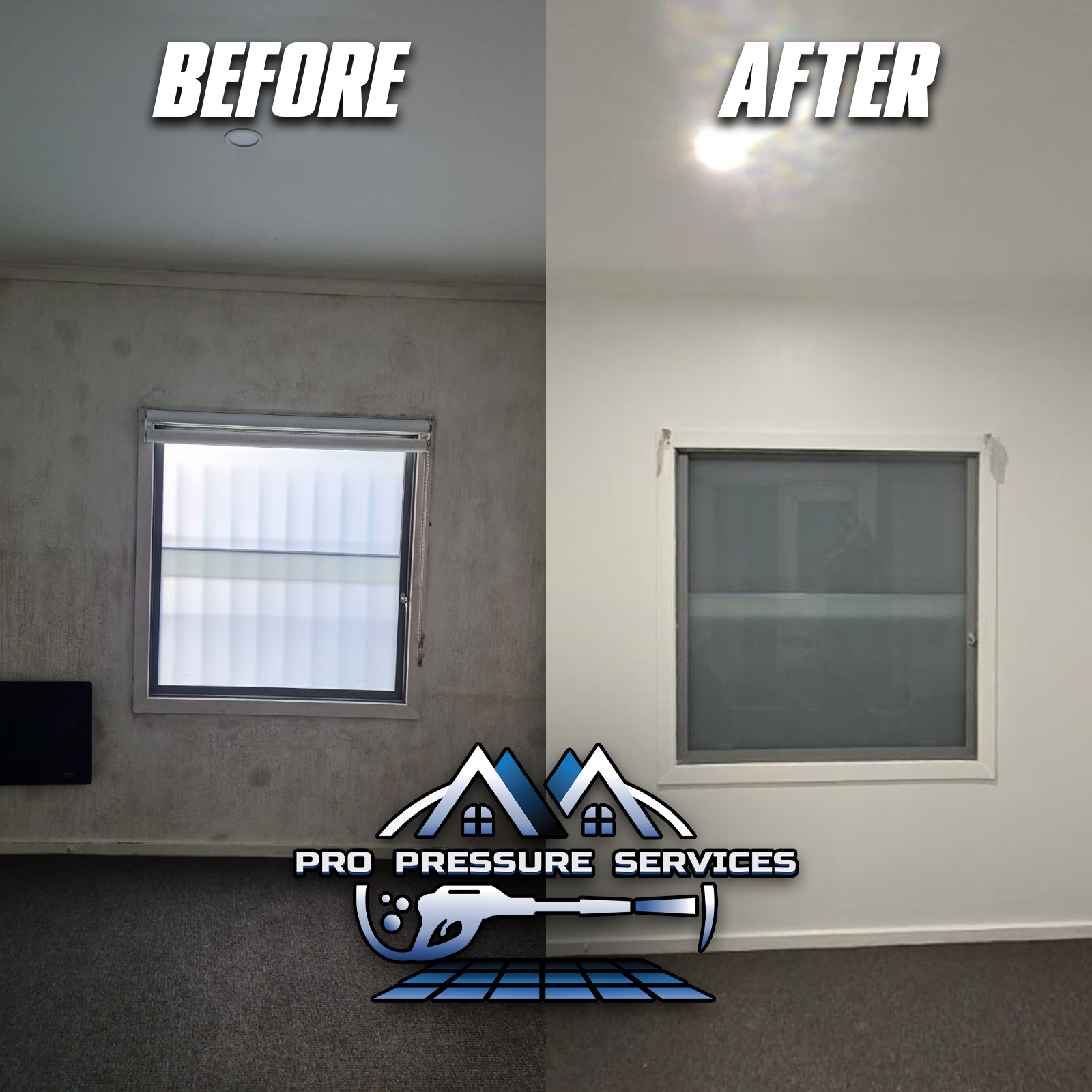 Interior wall painting before and after