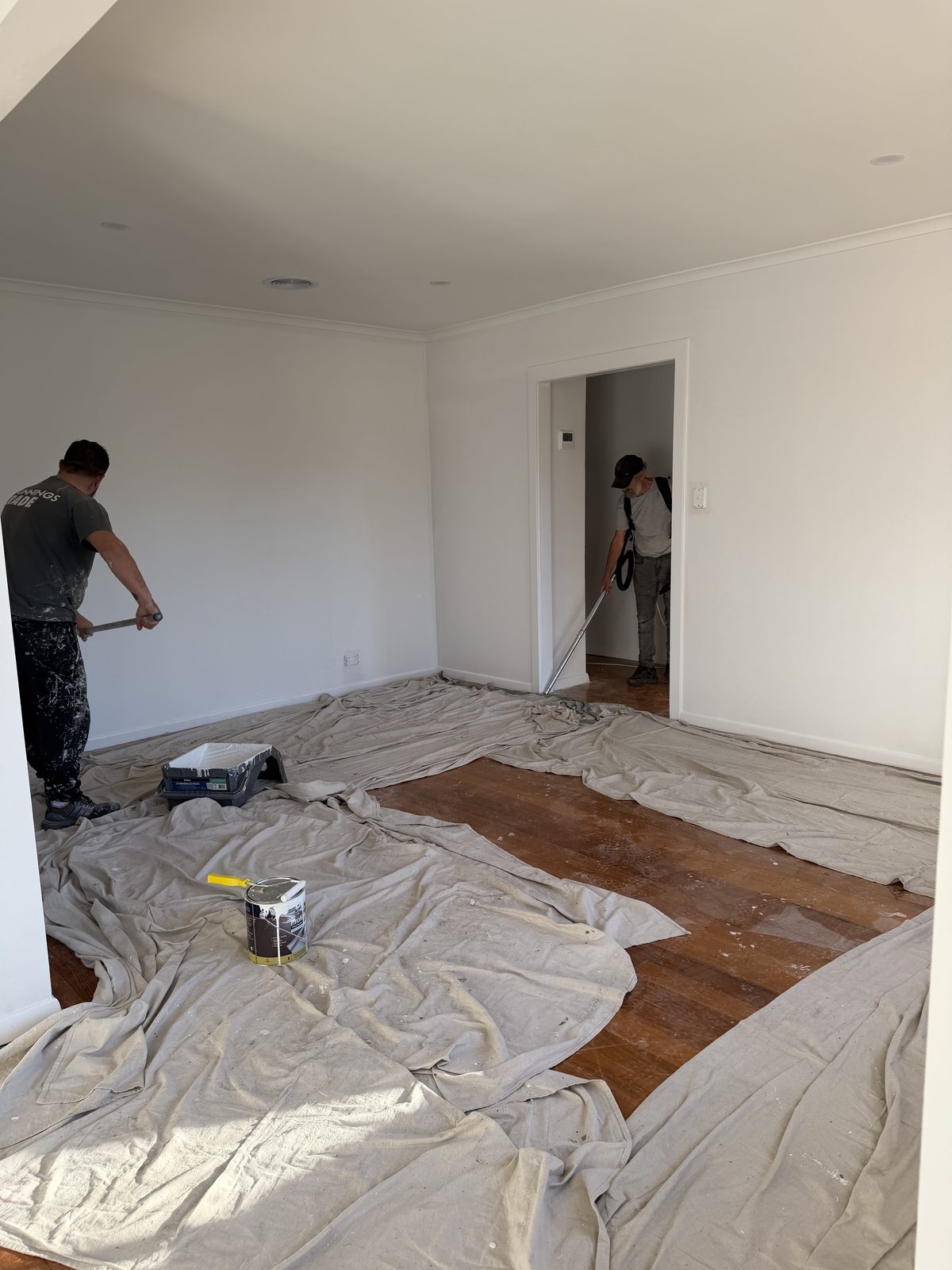 Interior painting in progress during the Thomastown home renovation